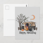 Happy Haunting | Halloween Camper | Spooky Briefkaart (Voorkant / Achterkant)