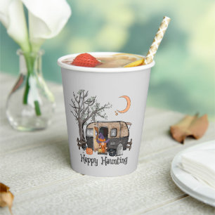 Happy Haunting Halloween Camper Spooky Witch Papieren Bekers