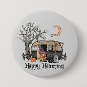 Happy Haunting | Halloween Camper | Spooky Witch Ronde Button 7,6 Cm (Voorkant)