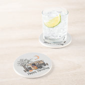 Happy Haunting | Halloween Camper | Spooky Witch Zandsteen Onderzetter (Zijkant)