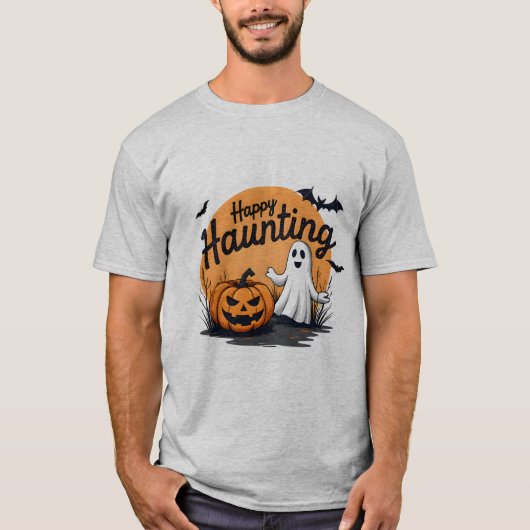 Happy Haunting Halloween Design T-shirt (Voorkant)