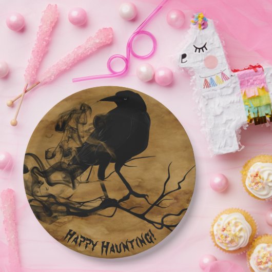 Happy Haunting Halloween Papieren Bordje (Feest)