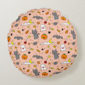 Happy Haunting Halloween Rond Kussen (Achterkant)