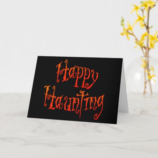 Happy Haunting Kaart (Gele Bloem)