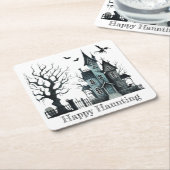 Happy Haunting Kartonnen Onderzetters (Schuin)