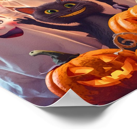 Happy Haunting - Kinder Halloween Poster (Hoek)