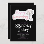 Happy Haunting Moderne Minimalistische Halloween Kaart (Voorkant / Achterkant)