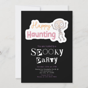 Happy Haunting Moderne Minimalistische Halloween Kaart