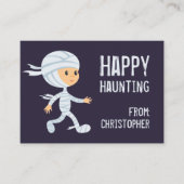 Happy Haunting Mummy Halloween Classroom Kaart Visitekaartje (Voorkant)