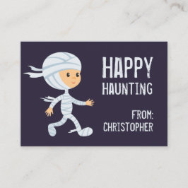 Happy Haunting Mummy Halloween Classroom Kaart Visitekaartje