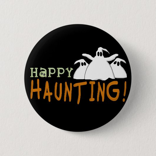 Happy Haunting-overhemden en -cadeaus Ronde Button 5,7 Cm (Voorkant)