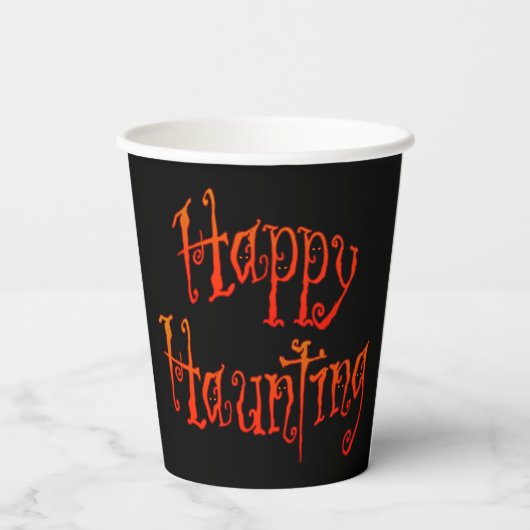 Happy Haunting Papieren Bekers (Achterkant)