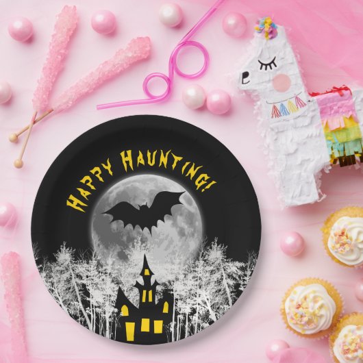 Happy Haunting Papieren Bordje (Feest)