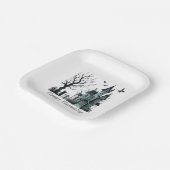 Happy Haunting Papieren Bordje (Gebogen)