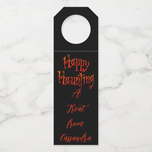 Happy Haunting Personalized Flessenhanger (Achterkant)