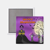 Happy Haunting Reaper Square Magnet (Voorkant / Achterkant)