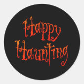 Happy Haunting Ronde Sticker (Voorkant)