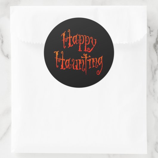 Happy Haunting Ronde Sticker (Tas)