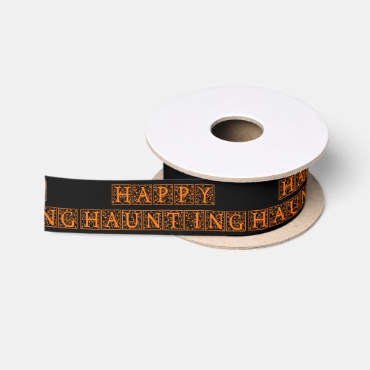 Happy Haunting Satijnen Lint (Spoel)