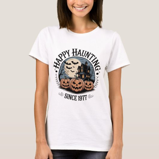 Happy Haunting sinds 1977 T-shirt |  heemst (Voorkant)