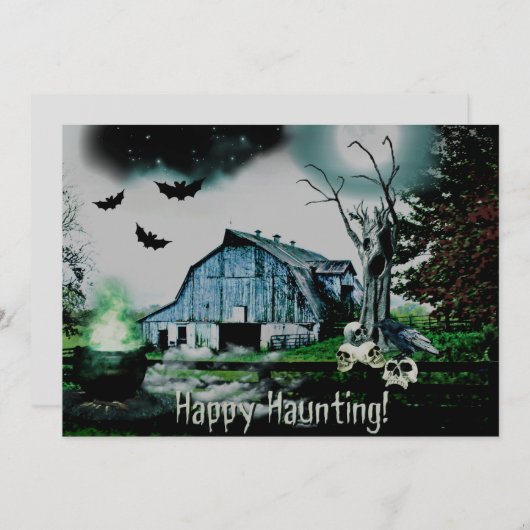 *~* Happy Haunting Skulls HALLOWEEN CARD (Voorkant / Achterkant)