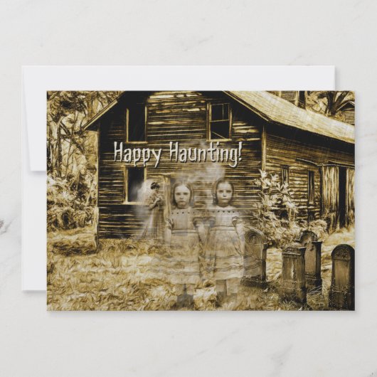 Happy Haunting Spooky Ghosts Kaart (Voorkant)