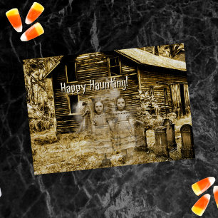 Happy Haunting Spooky Ghosts Kaart