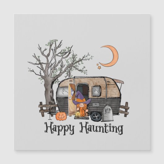 Happy Haunting – Spooky Witch en Camper Van (Voorkant)