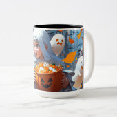 Happy Haunting! Tweekleurige Koffiemok (Voorkant rechts)