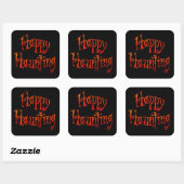 Happy Haunting Vierkante Sticker (Vel)