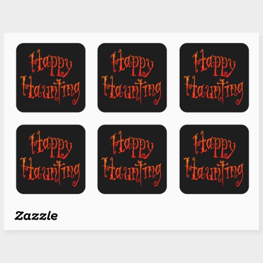Happy Haunting Vierkante Sticker (Vel)
