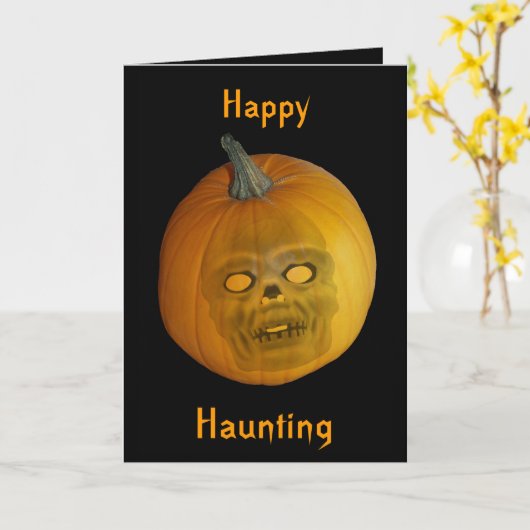 Happy Haunting Wenskaart Kaart (Gele Bloem)