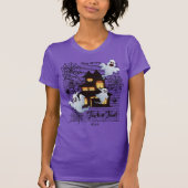 Happy Haunting Women's Halloween Ghost T-shirt T-S (Voorkant)