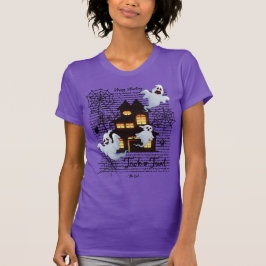 Happy Haunting Women's Halloween Ghost T-shirt T-S