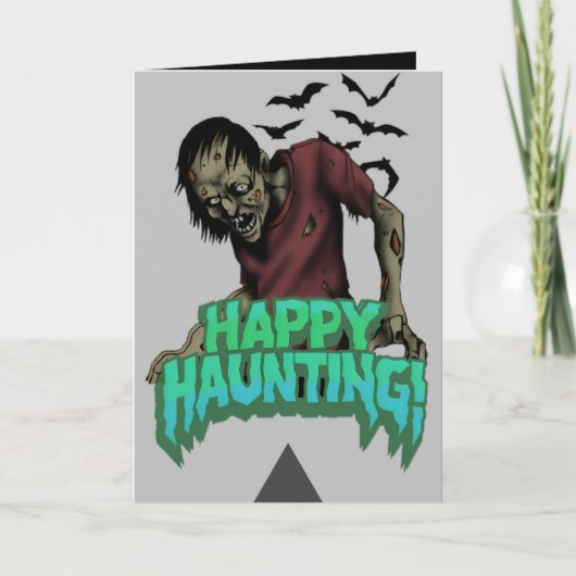 Happy Haunting Zombie Halloween Spooky Kaart (Voorkant)