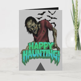 Happy Haunting Zombie Halloween Spooky Kaart