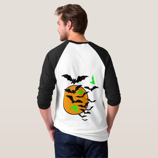Happy Hauntings | Trick or treat Halloween Bats T-shirt (Achterkant volledig)