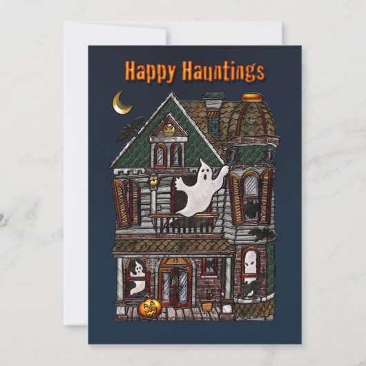 Happy Hauntings - Uitnodiging voor het Huis van Af (Voorkant)