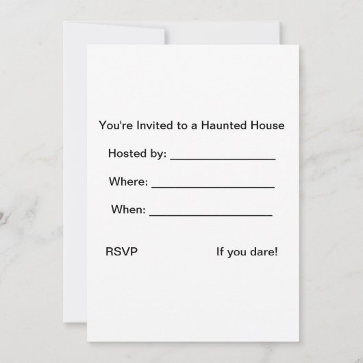 Happy Hauntings - Uitnodiging voor het Huis van Af (Achterkant)