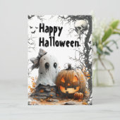 Happy Haunts -  Halloween Feestdagenkaart (Staand voorkant)