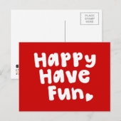 Happy have Fun Briefkaart (Voorkant / Achterkant)