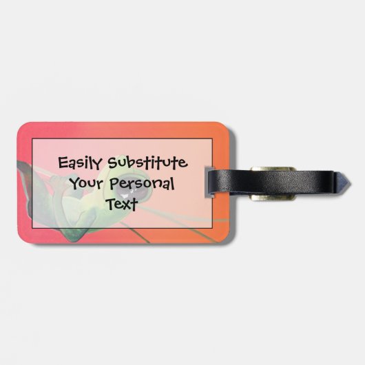 Happy Hawaiian Frog op Young Bamboo Bagagelabel (Achterkant horizontaal)