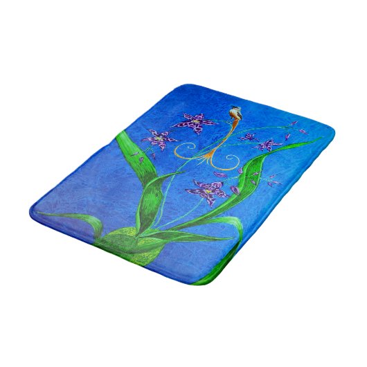 Happy Hawaiian Orchid Bird Badmat (Gekanteld)