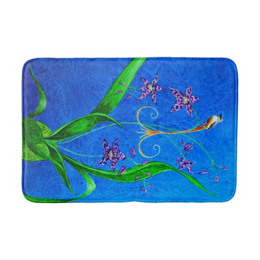 Happy Hawaiian Orchid Bird Badmat (Voorkant)