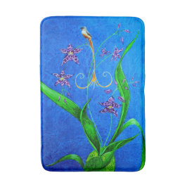 Happy Hawaiian Orchid Bird Badmat