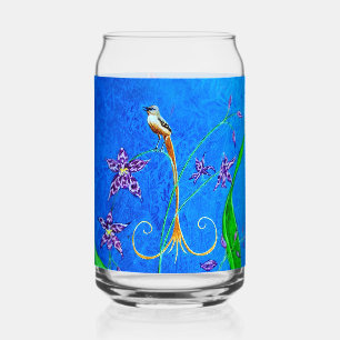 Happy Hawaiian Orchid Bird Blikvorm Glas
