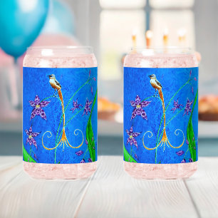 Happy Hawaiian Orchid Bird Blikvorm Glas