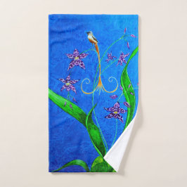 Happy Hawaiian Orchid Bird Handdoek