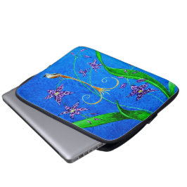 Happy Hawaiian Orchid Bird Laptop Sleeve