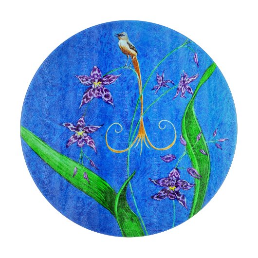 Happy Hawaiian Orchid Bird Snijplank (Voorkant)